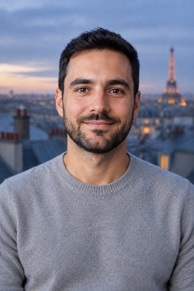 La même personne sur un toit de Paris
